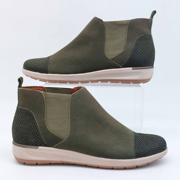 Walking Cradles Womens 6M Olive Osmond Leather Chelsea Ankle Boots Comfort Shoes - Picture 2 of 10